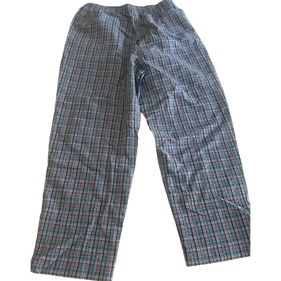 Vintage NOS Napa Valley Women L multi-color checkered beach casual pull-on pants - Picture 8 of 8